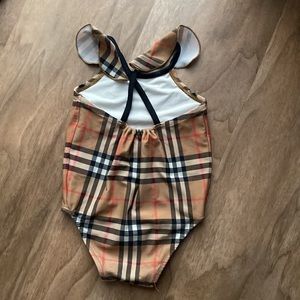 Burberry Kids Swim One Piece - Tan and Black Check
